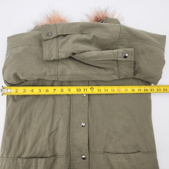 Willow & Clay Anorak Coat Parka Womens Medium Detachable Faux Fur Hood Winter - Picture 6 of 10